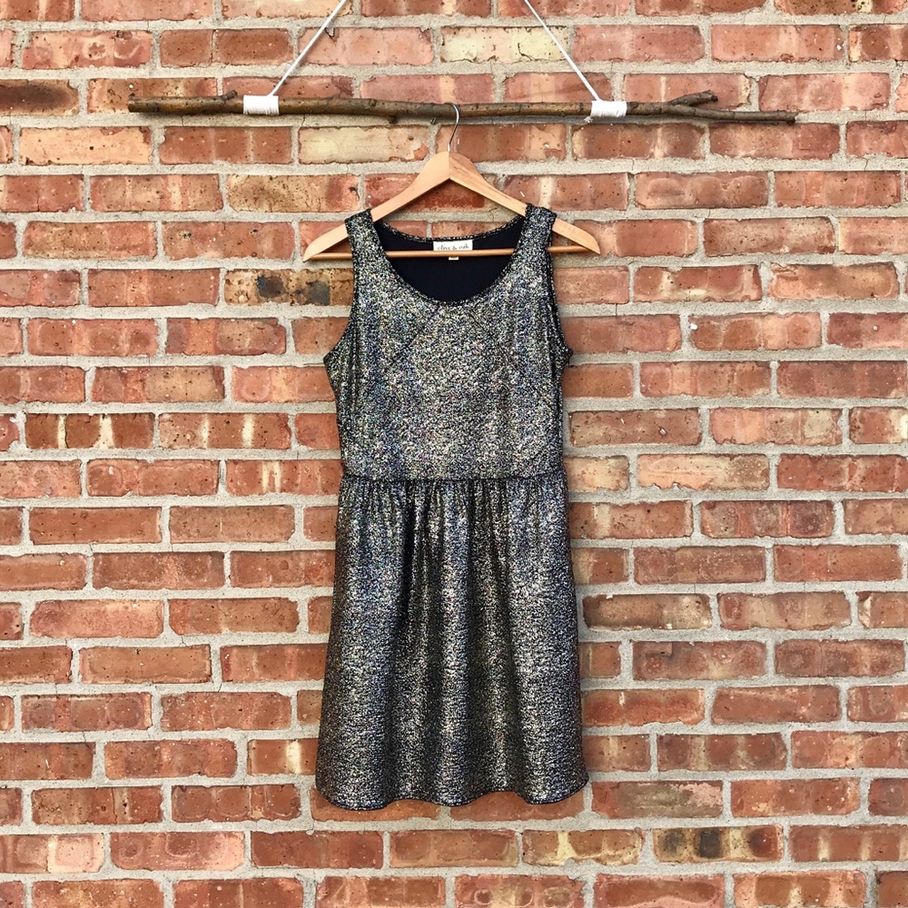 Glitzy Black and Gold Holiday or NYE Party Dress